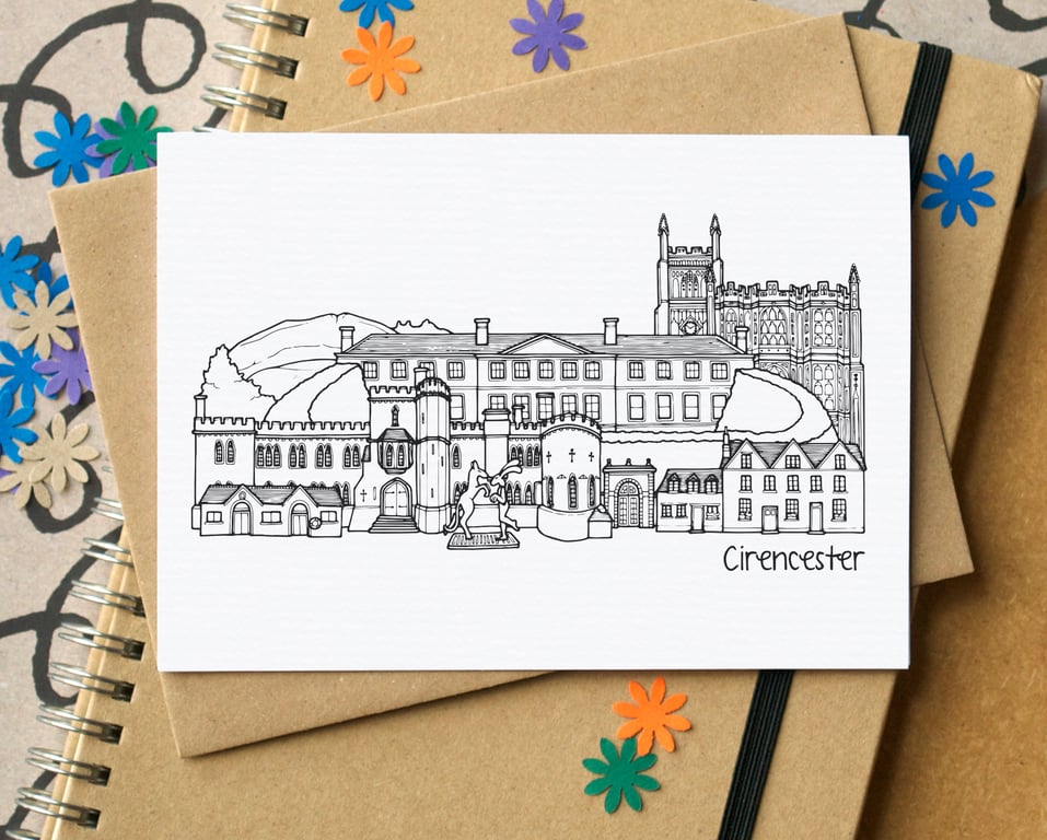 Cirencester Skyline Greetings Card