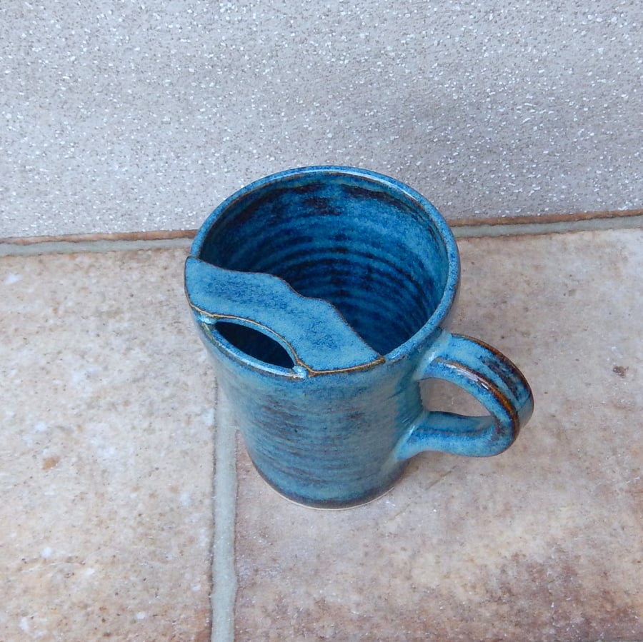 Moustache mug coffee tea cup handmade stoneware hand thrown pottery wheelthrown 