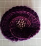 Crocheted brooch with beads - purple shades - Image 2