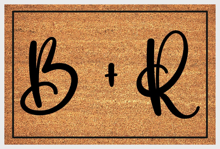Initials Doormat - Personalized Initials Welcome Mat - 3 Sizes