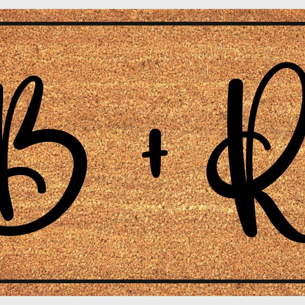 Initials Doormat - Personalized Initials Welcome Mat - 3 Sizes