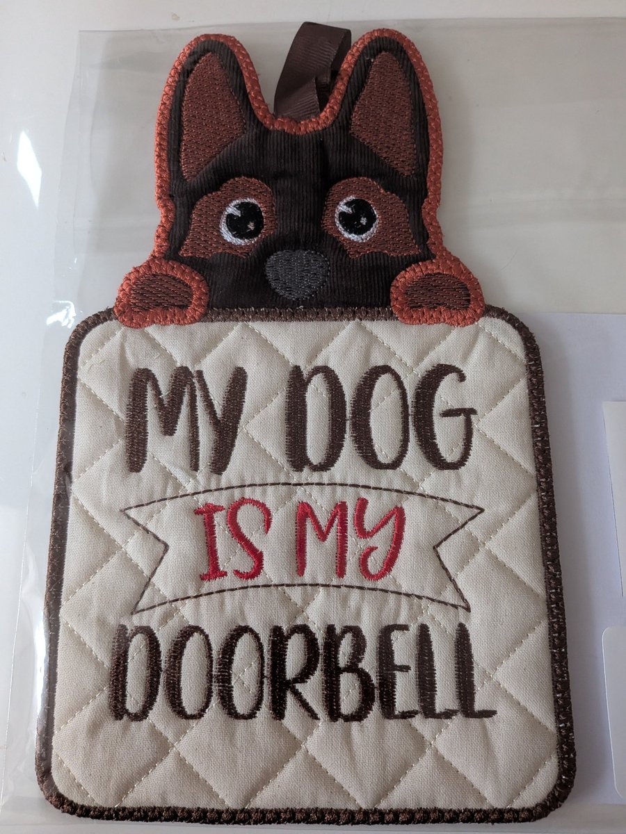 My Dog is my Doorbell Table Mat,Mug Rug or Wall Hanger
