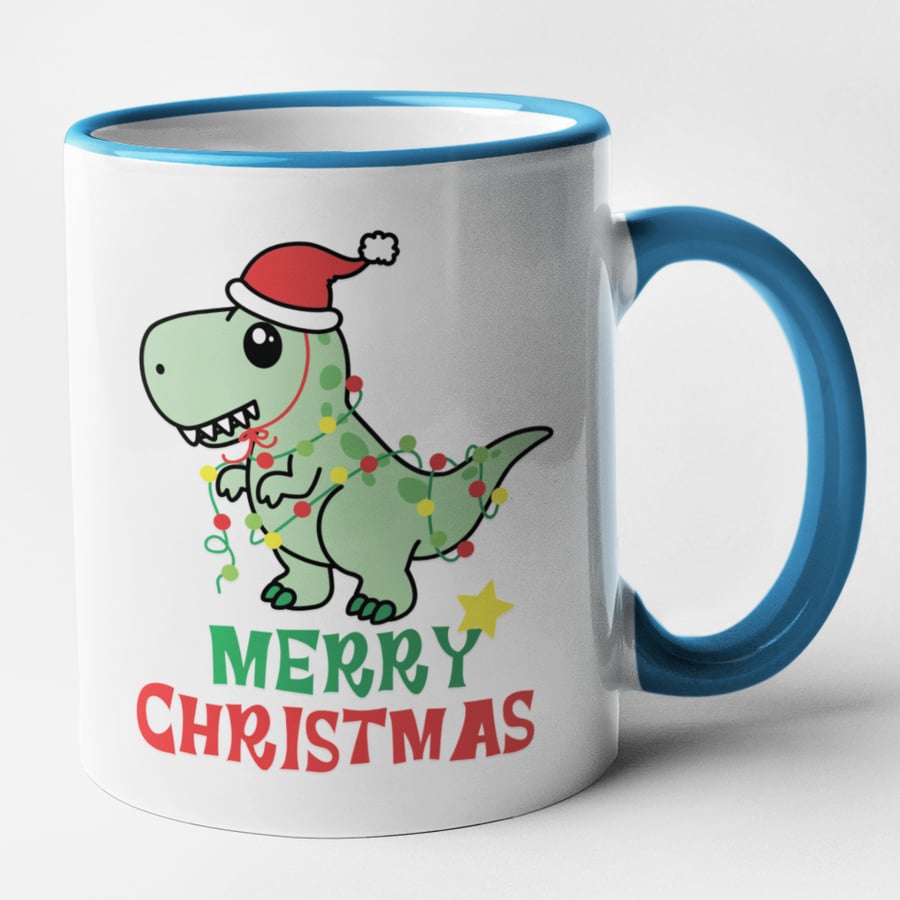 Merry Christmas Dinosaur Christmas Mug - Funny Novelty Christmas Mug Gift