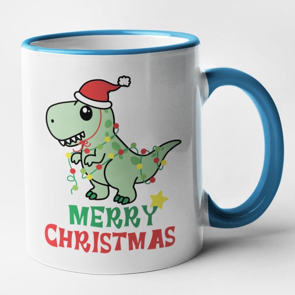 Merry Christmas Dinosaur Christmas Mug - Funny Novelty Christmas Mug Gift