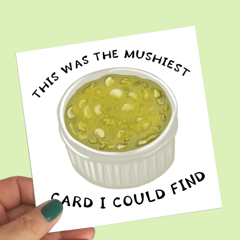 Mushy Peas funny Anniversary or valentines day card 