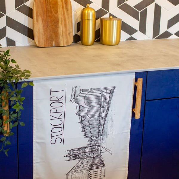 Stockport Skyline Tea Towel