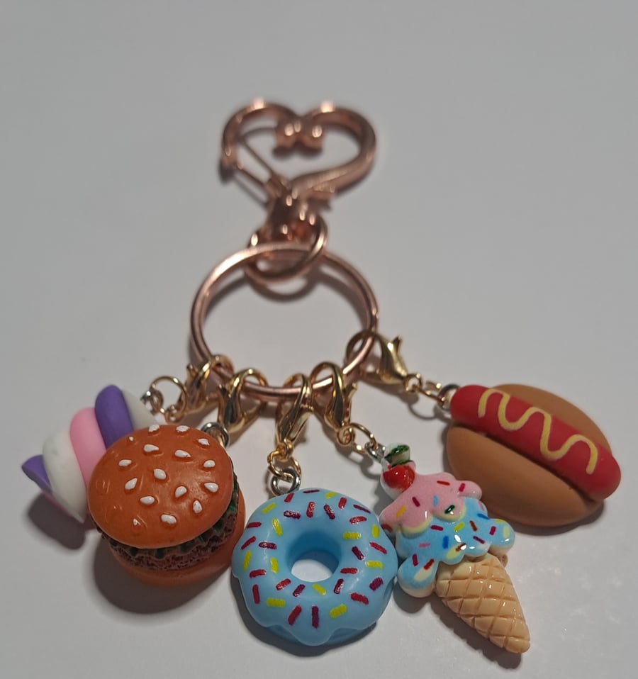 junk food stitch marker keyring set