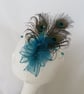 Dark Turquoise Teal Peacock Feather Comb Bridgerton Regency Style  - Image 6