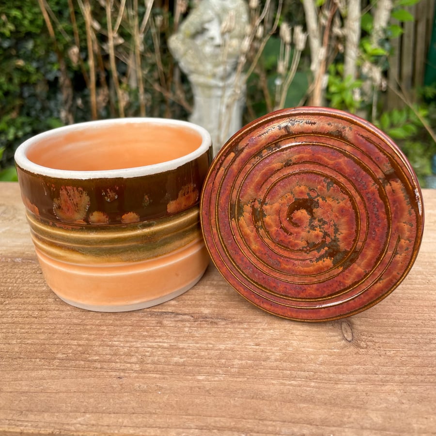 Stoneware Wheel Thrown Pottery Butter Keeper 