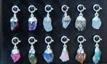 Raw gemstone (birthstone) charms
