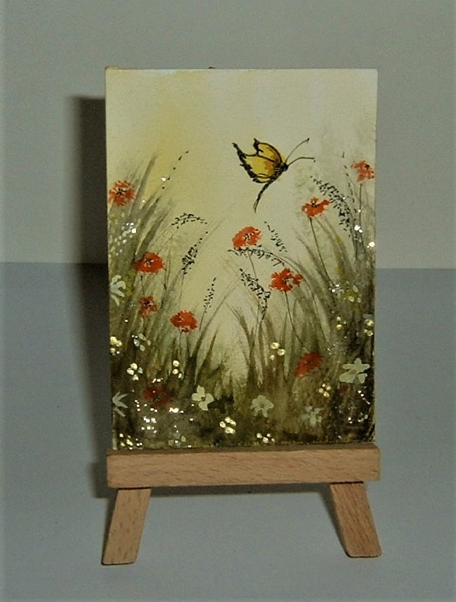 fantasy art garden butterfly glitter painting ( ref F 247)