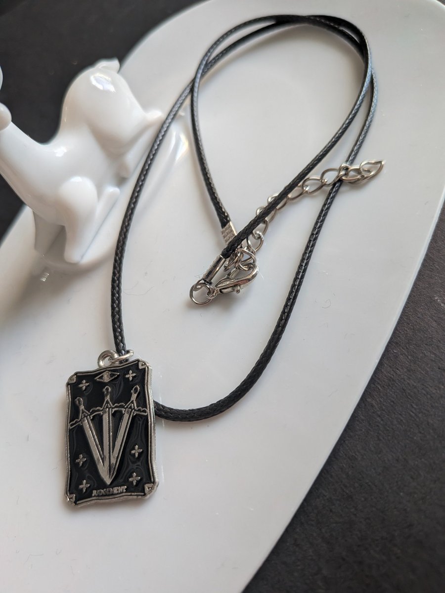 Three of Swords Tarot Card Pendant Necklace - Handcrafted Jewellery