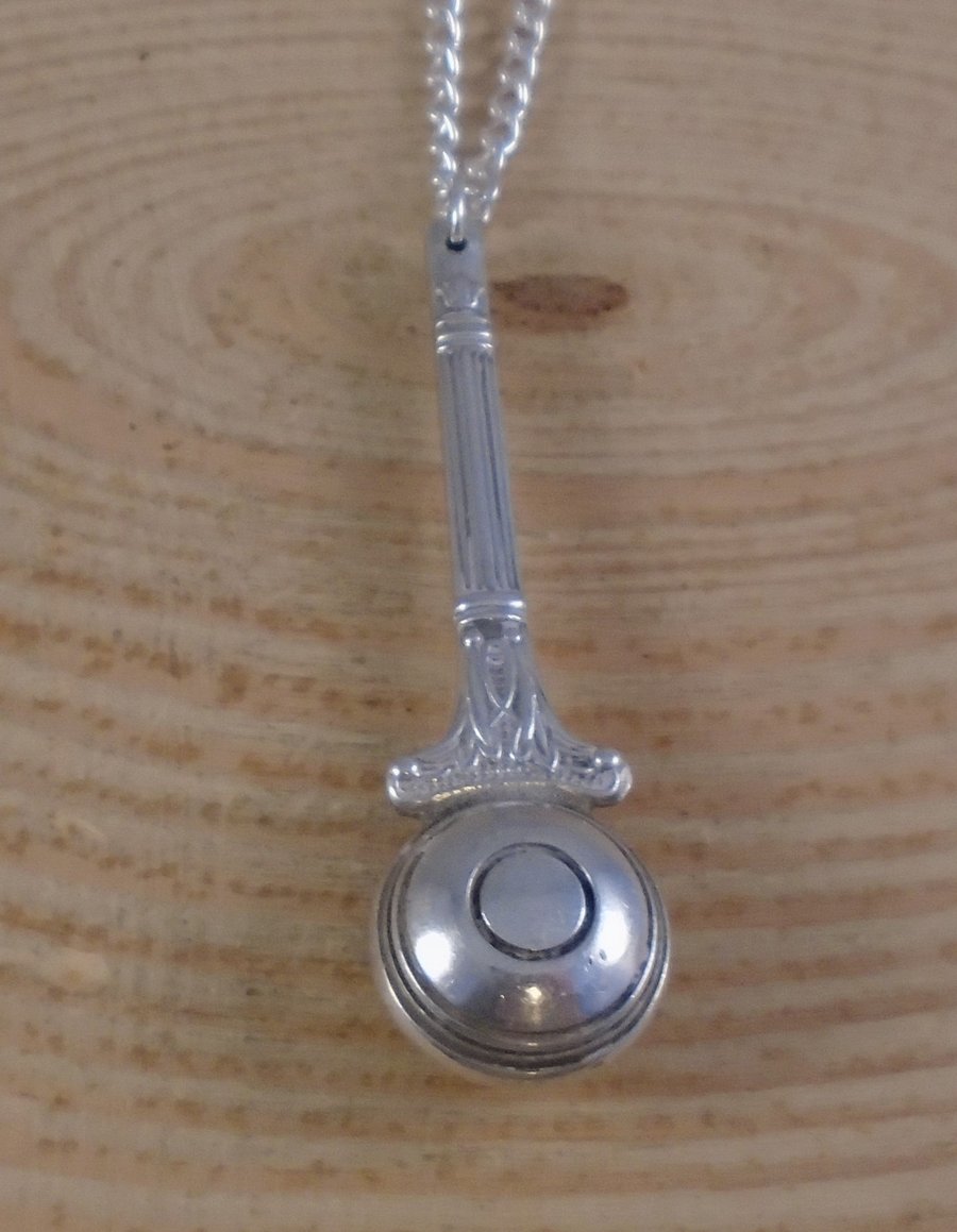 Upcycled Silver Plated Ball Spoon Handle Necklace SPN101910