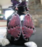 Midnight Monarch – Blood Red & Pewter Gothic Butterfly Wing Earrings
