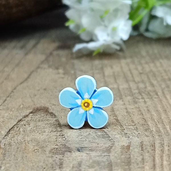 Forget Me Not Pin, Handmade Bereavement Gift, Dementia Awareness Badge, Miss You