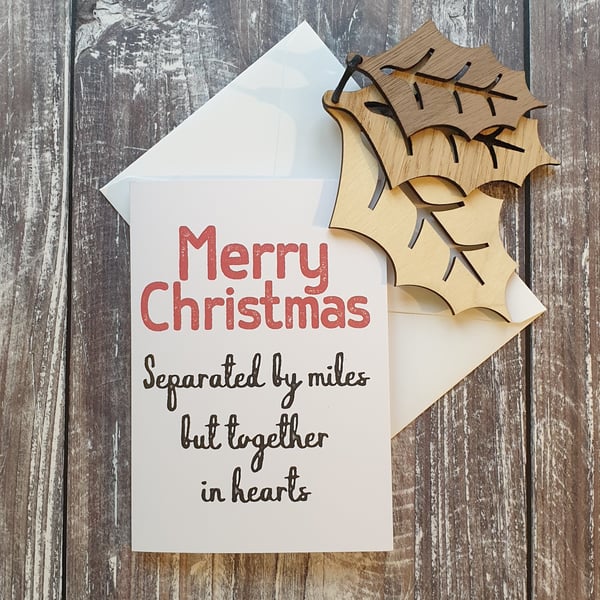 Merry Christmas Together in Hearts Greeting Card