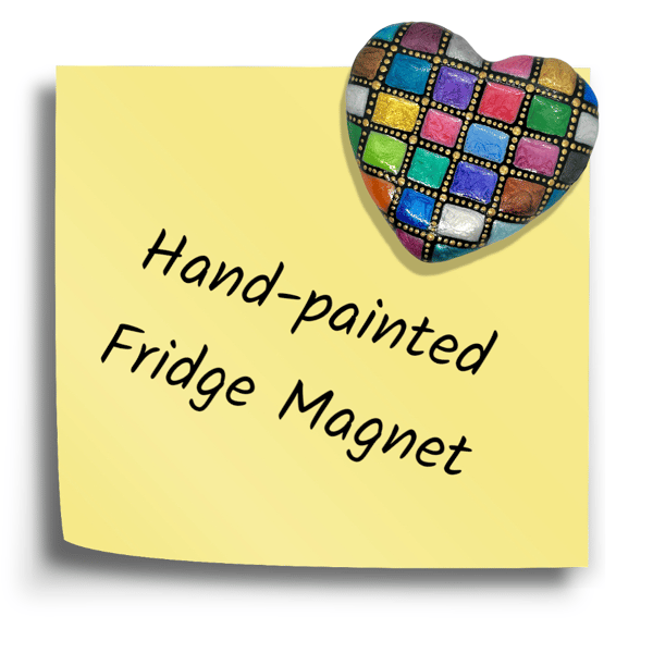 Heart of Colourful Squares Fridge Magnet