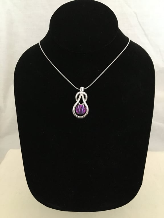 Mulberry Wine Teardrop Knot Pendant