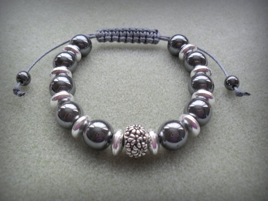 Hematite Knotted Bracelet