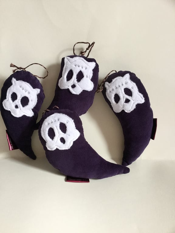 Skull Ghost Bird handmade plushie, Hanging Decoration