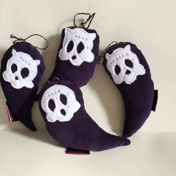 Skull Ghost Bird handmade plushie, Hanging Decoration