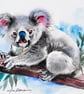 Koala Watercolour Painting – Original Still Life – Fun & Delightful