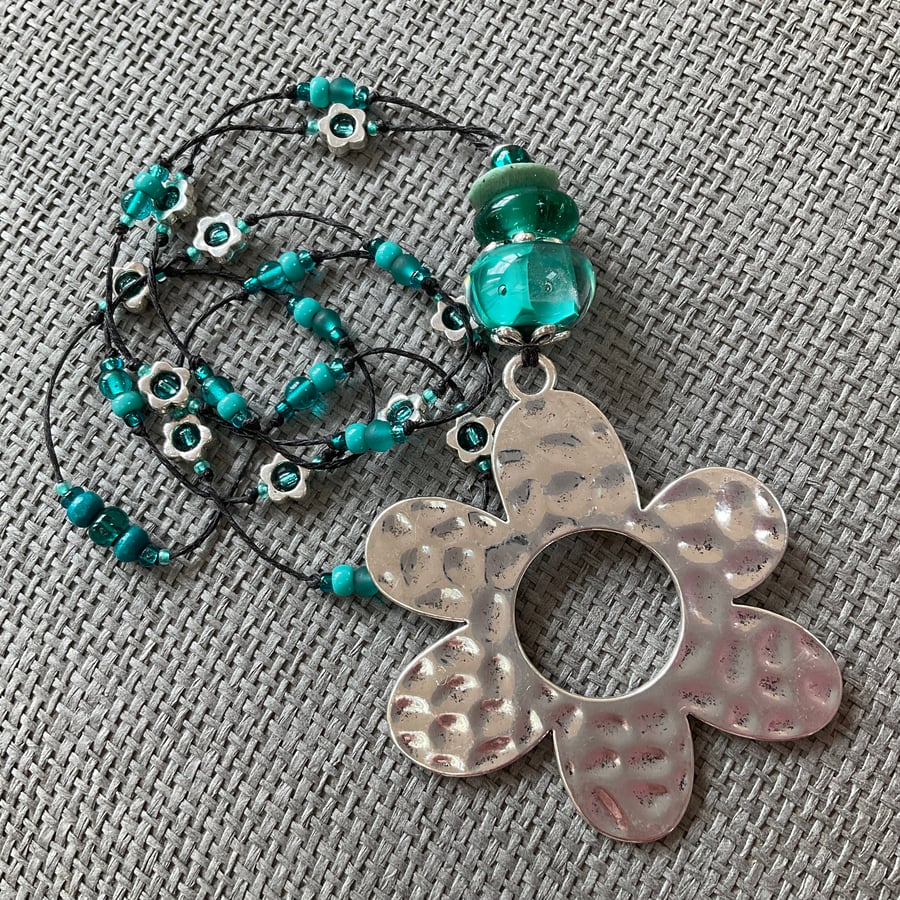 “Azure” long pendant necklace