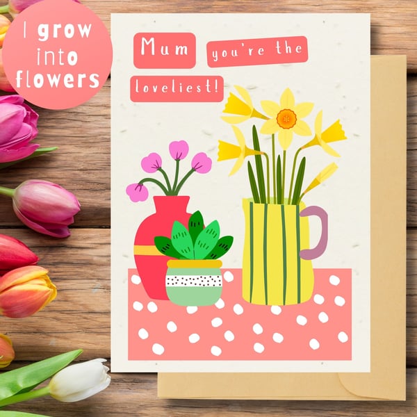 Plantable Mother's Day Card Card, Wildflower Seed Paper, Ecofriendly