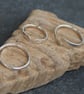 Set of three sterling silver rings with hammered texture - Image 9