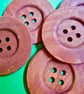 6cm Raised Edge LIGHT BROWN  Large Wood  Buttons  - Image 3