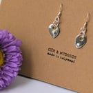 Fine Silver Organic Wonky Teardrop Drop Earrings