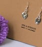 Fine Silver Organic Wonky Teardrop Drop Earrings