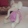 Elephant with Pink Gingham Dress. Can be personalised