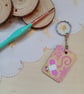 Wooden rectangular mouse keyring  - Image 1