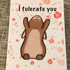 I tolerate you bunny Valentine’s Day card