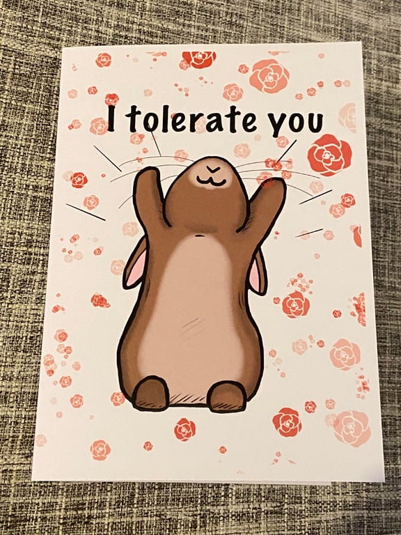 I tolerate you bunny Valentine’s Day card