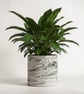 23 cm Extra Large Statement Plant Pot Black and Grey Marble Effect Round Planter - Image 1