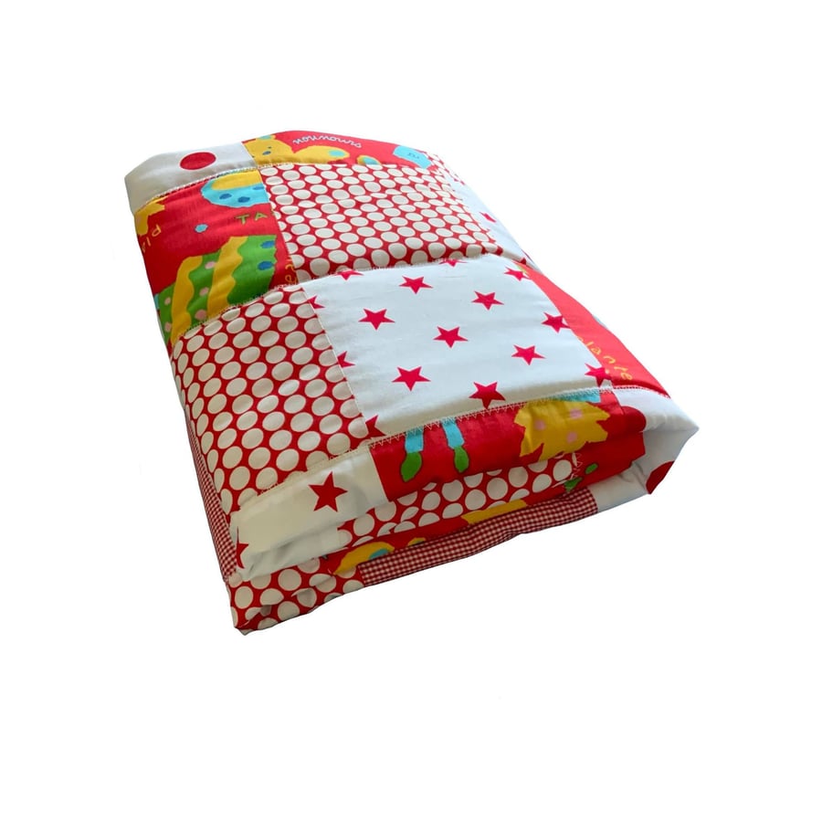 Patchwork Quilt, Keepsake Quilt, Heirloom Quilt, Red Teddy Quilt, baby quilt