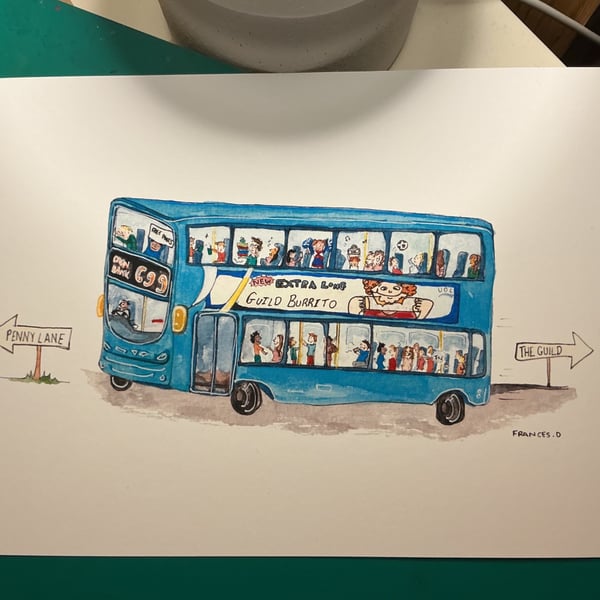 699 bus illustration print