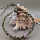 Handmade macrame and glass lamp work bead bracelet 