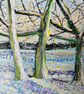 Snowfall in the Park - Original Painting   Christmas Gift - Image 4