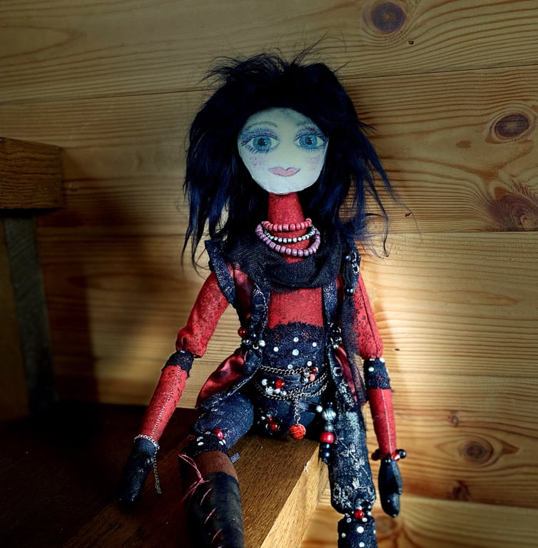 Unique Art Doll - A Bit of Goth
