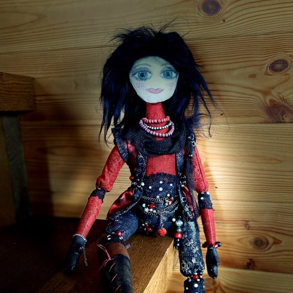 Unique Art Doll - A Bit of Goth