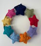 Bright rainbow Knitted Star Wreath  - Image 4