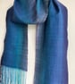 Deep Blue Sea Cotton Herringbone Summer Scarf - Image 3