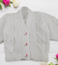 Hand Knitted Baby Cardigan White Newborn Sweater 0 to 3 Months Baby Gift - Image 4