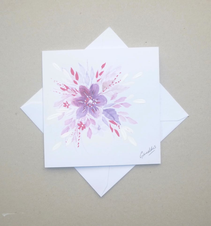 original art hand painted blank card ( ref FA 67 H1 )