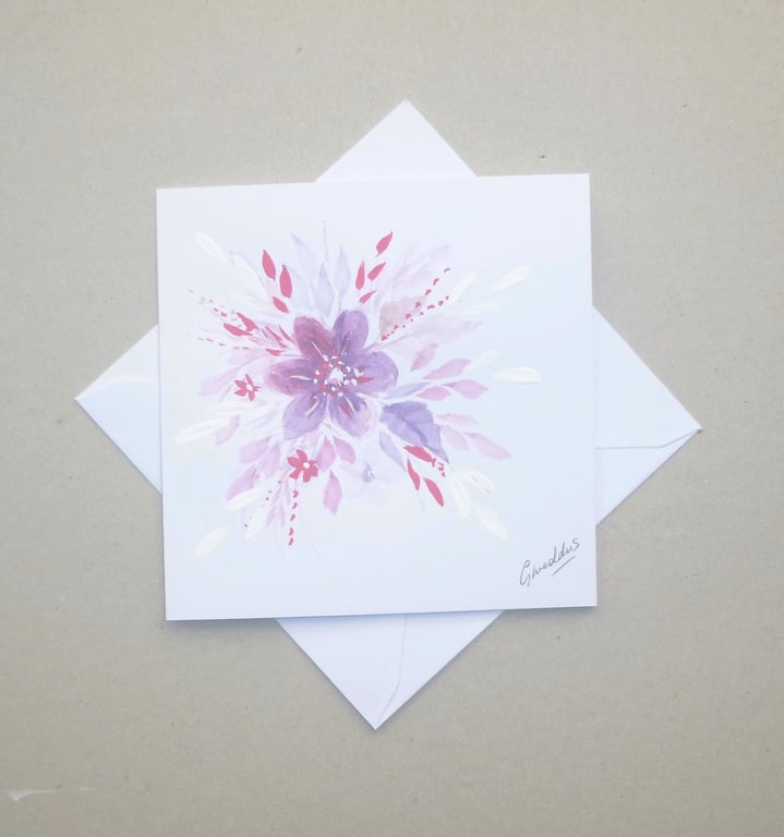 original art hand painted blank card ( ref FA 67 H1 )