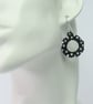 Black and Silver Wreath Earrings - Image 4