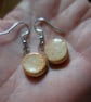 Ceramic disc dangle earrings in orange cream  - Image 3